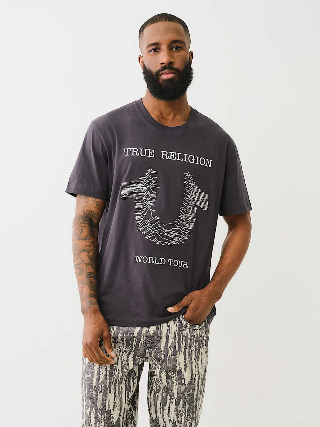 True Religion Embroidered Radio Wave Horseshoe T-Shirt - IMMEDIATE