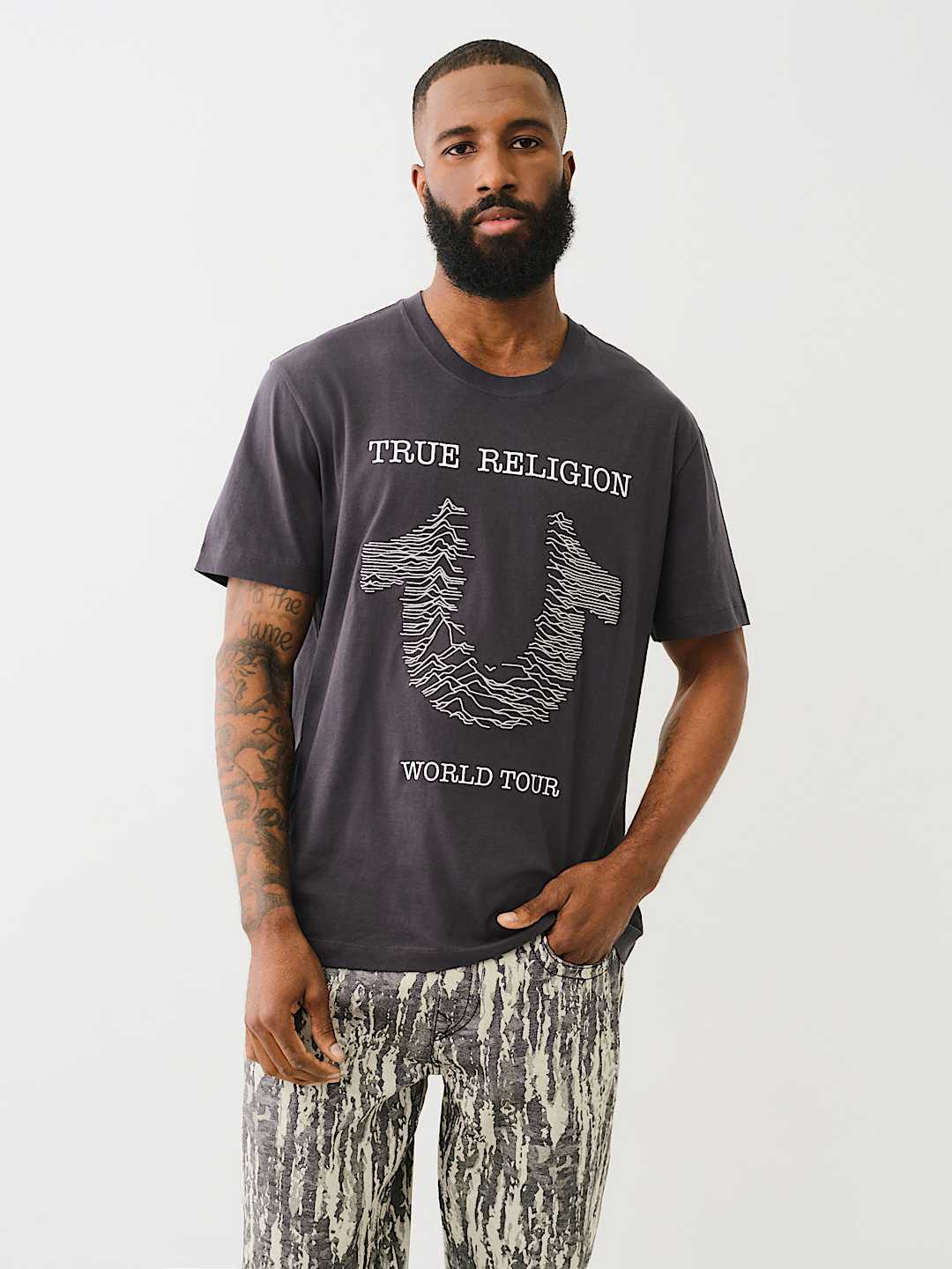 True Religion Embroidered Radio Wave Horseshoe T-Shirt - IMMEDIATE
