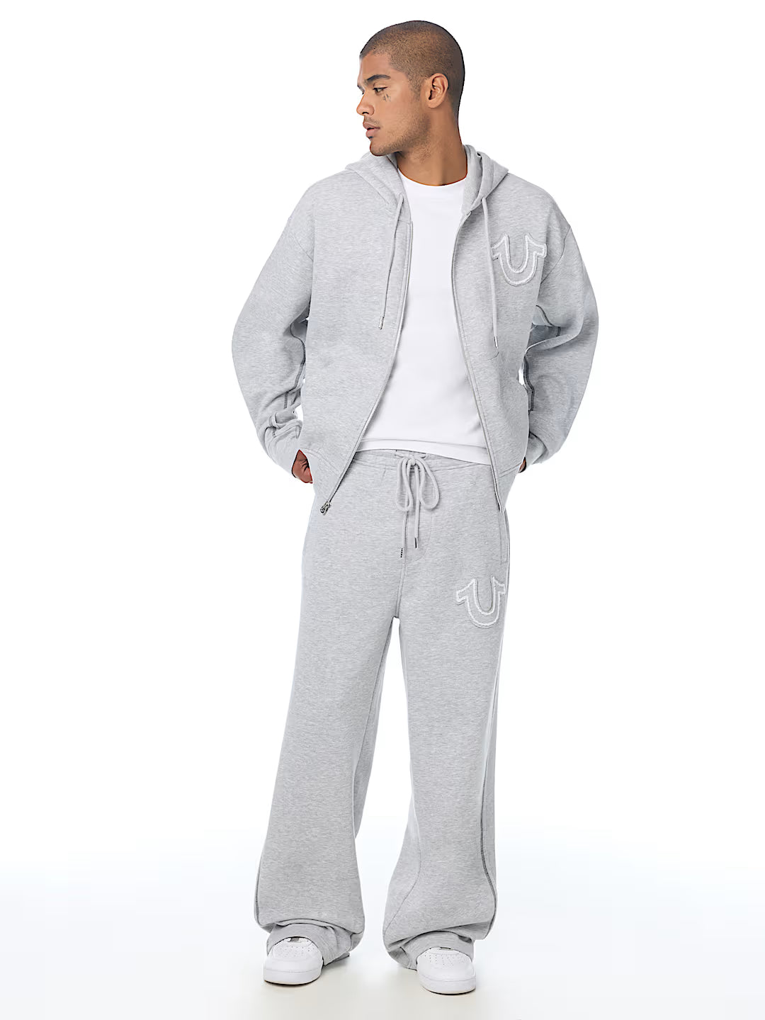 True Religion ribbed logo baggy sweatpant