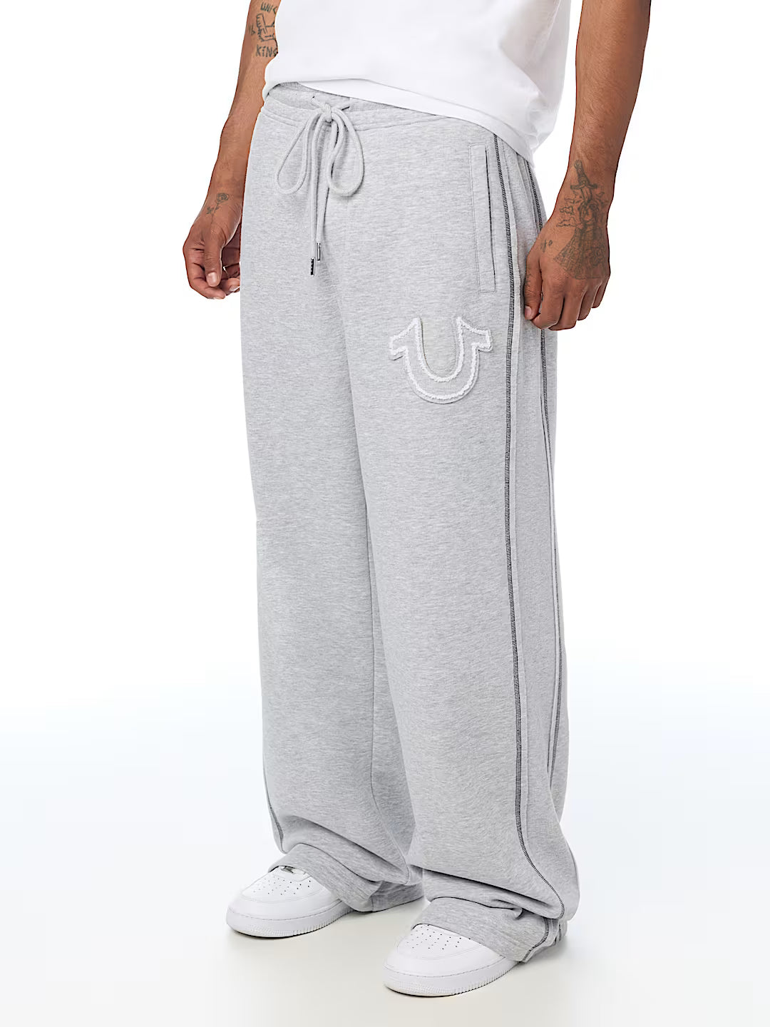 True Religion ribbed logo baggy sweatpant