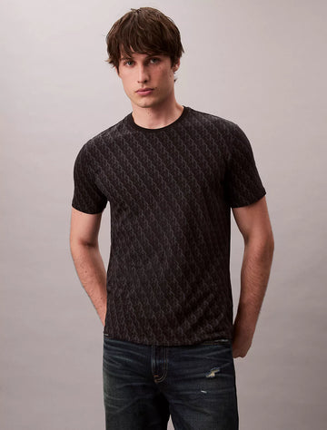 Calvin Klein Liquid Touch Allover Monogram Classic T-Shirt - IMMEDIATE
