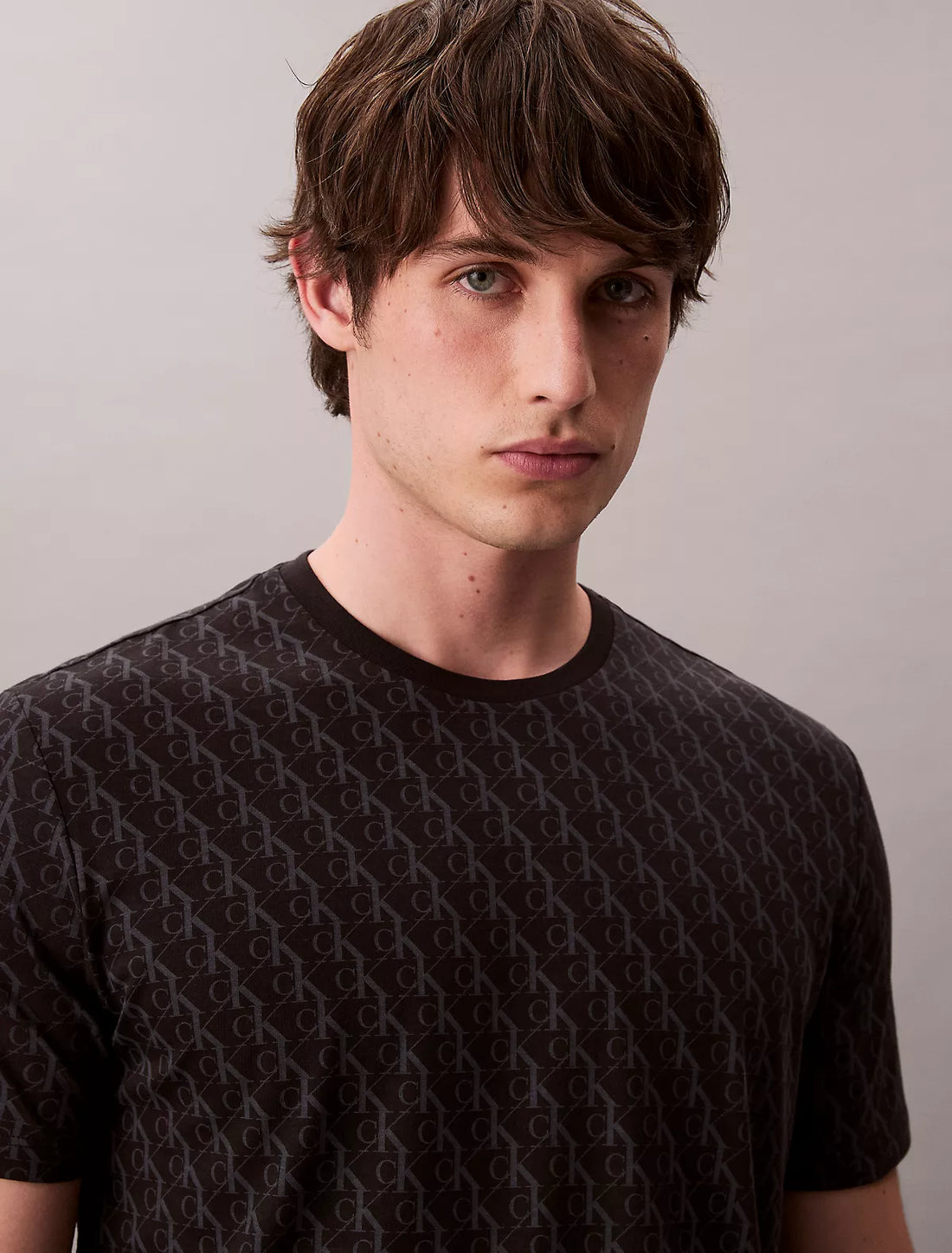 Calvin Klein Liquid Touch Allover Monogram Classic T-Shirt - IMMEDIATE