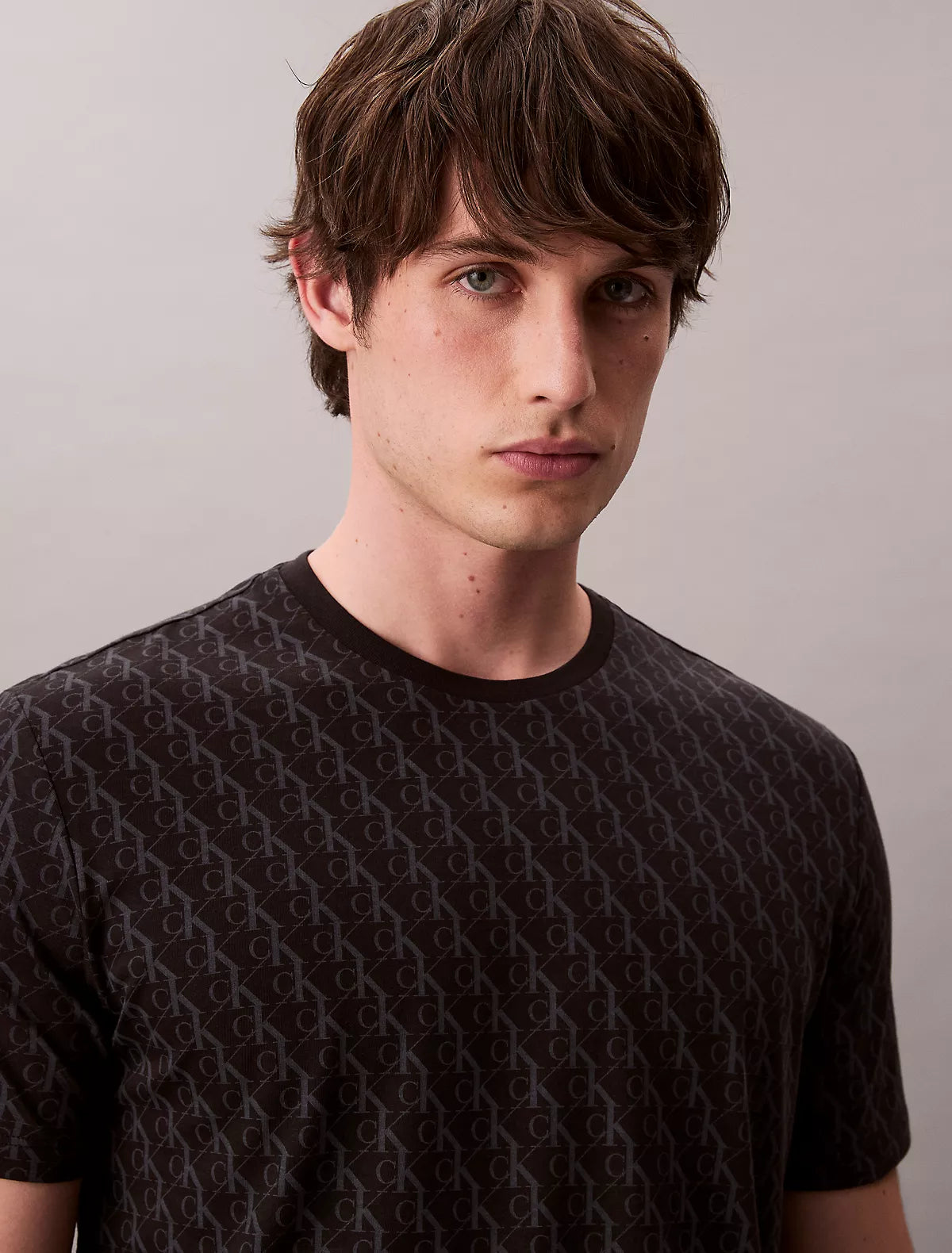Calvin Klein Liquid Touch Allover Monogram Classic T-Shirt - IMMEDIATE