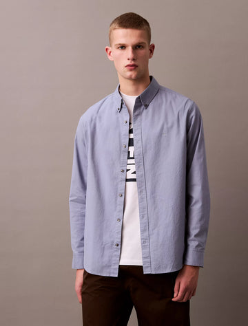 Calvin Klein Solid Oxford Classic Button-Down Shirt - IMMEDIATE