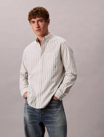 Calvin Klein Stripe Oxford Classic Button-Down Shirt - IMMEDIATE