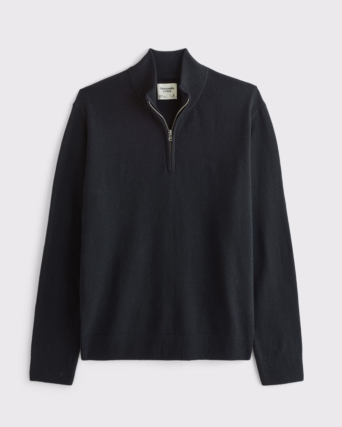 Abercrombie & Fitch Icon Cotton-Merino Wool Blend Quarter-Zip Sweater