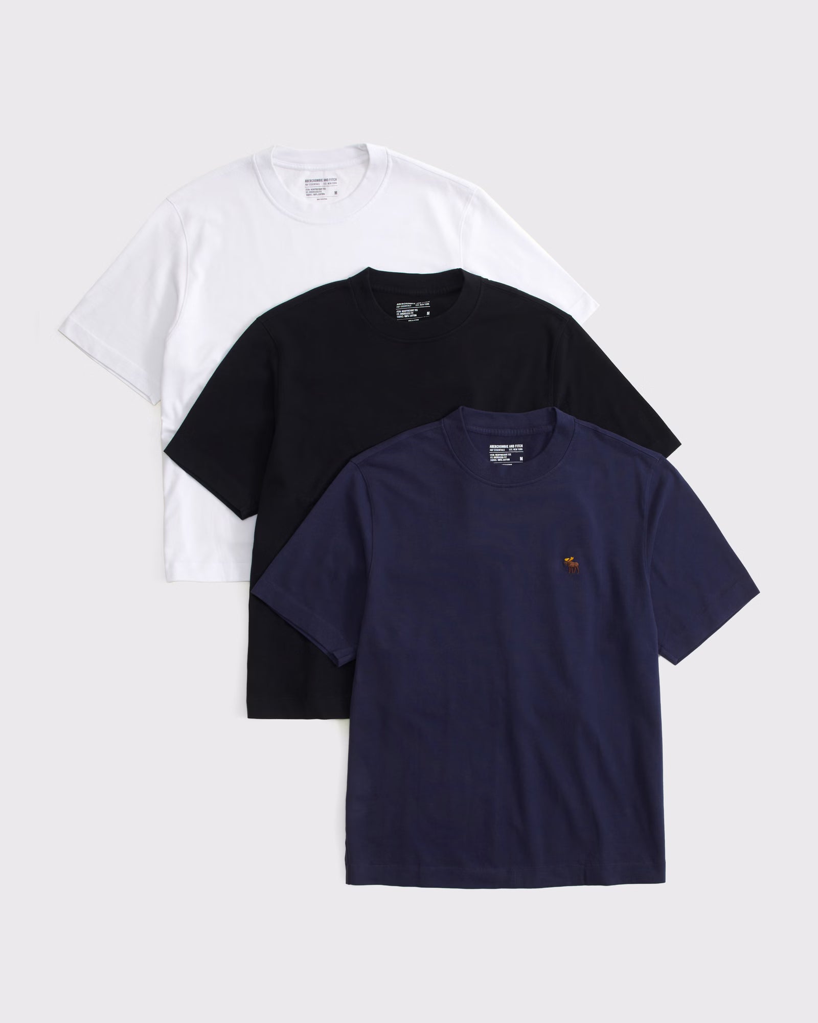 Abercrombie & Fitch 3-Pack Oversized Premium Heavyweight 2.0 Icon Tees