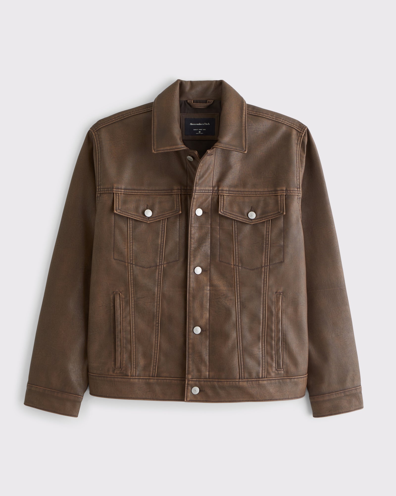 Abercrombie & Fitch Vegan Leather Trucker Jacket