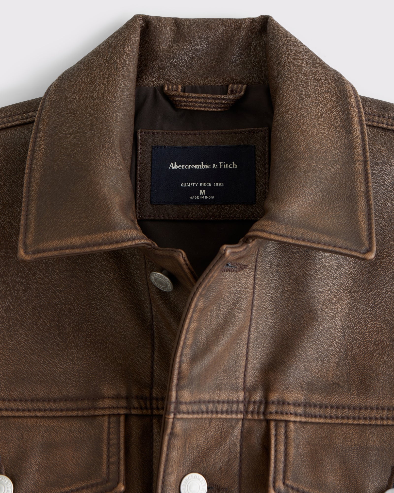 Abercrombie & Fitch Vegan Leather Trucker Jacket