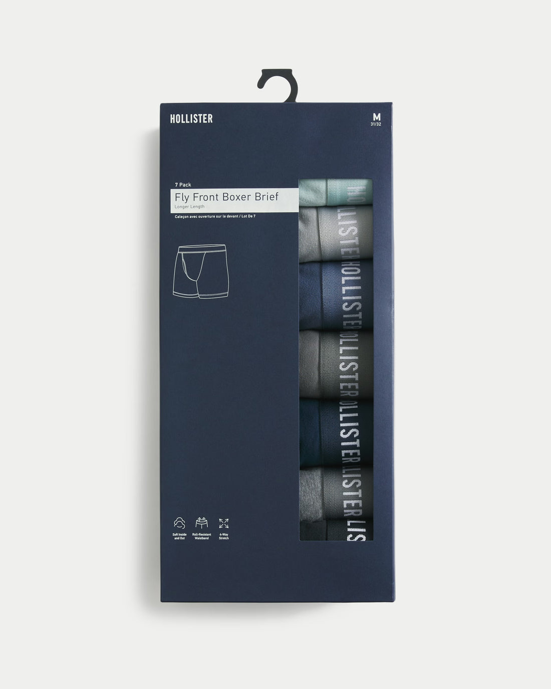 Hollister Longer-Length Fly Front Boxer Brief 7-Pack