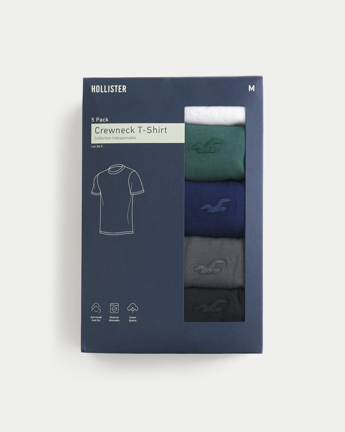 Hollister Icon Crew T-Shirt 5-Pack