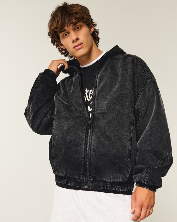 Hollister Washed Black Denim Skater Jacket
