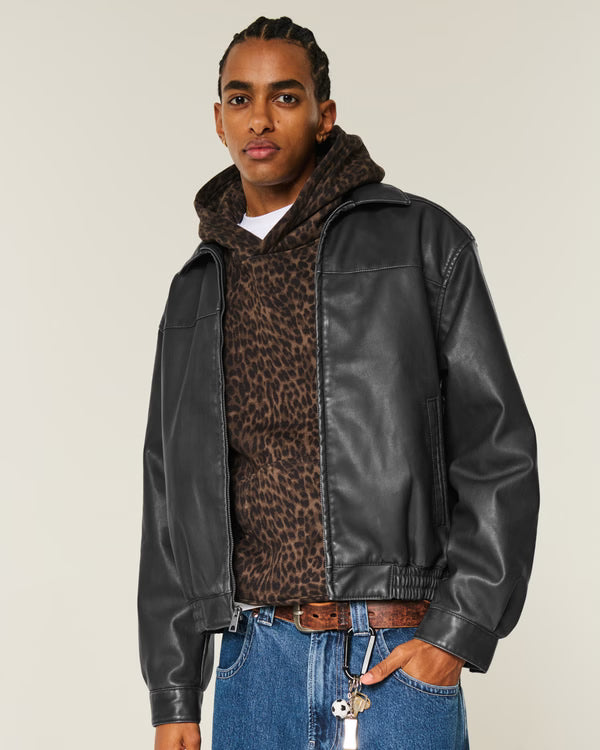 Hollister Vegan Leather Zip-Up Jacket