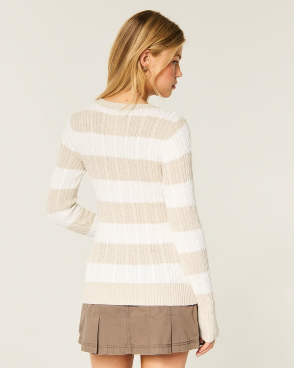 Hollister Ivy Cable-Knit V-Neck Sweater