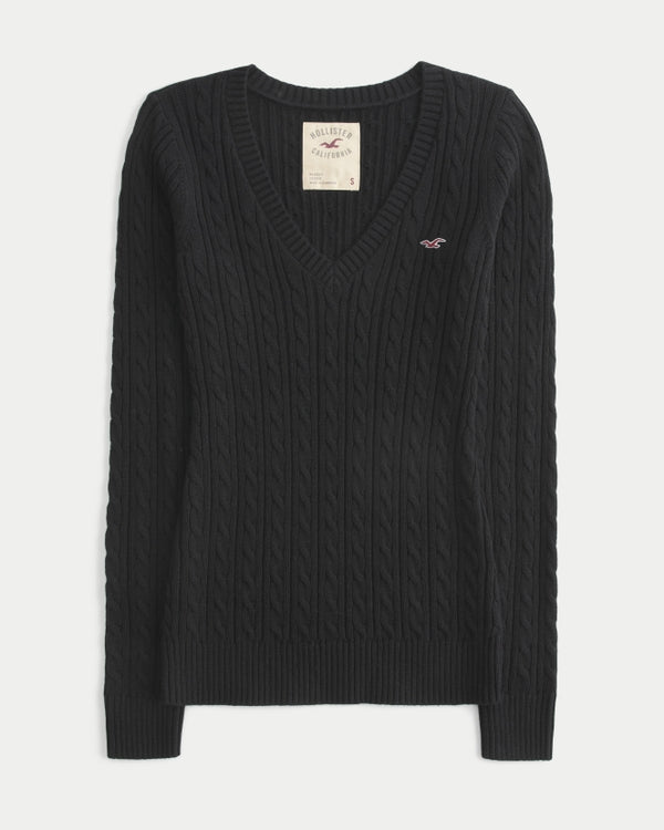 Hollister Ivy Cable-Knit V-Neck Sweater