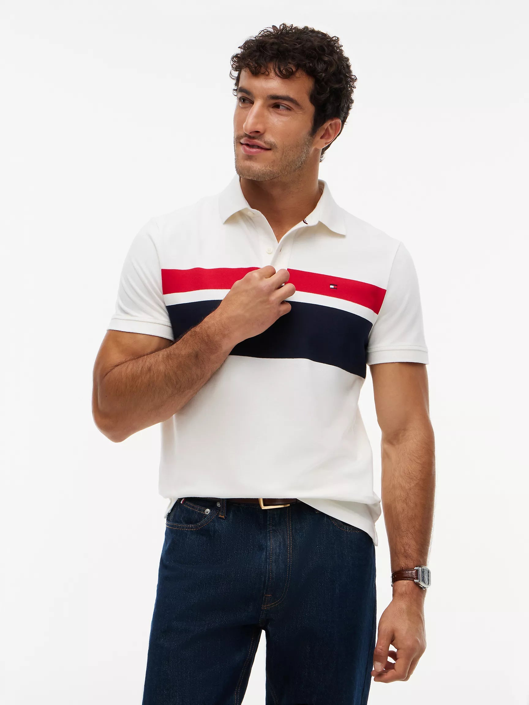 Tommy Hilfiger Regular Fit Block Stripe Polo
