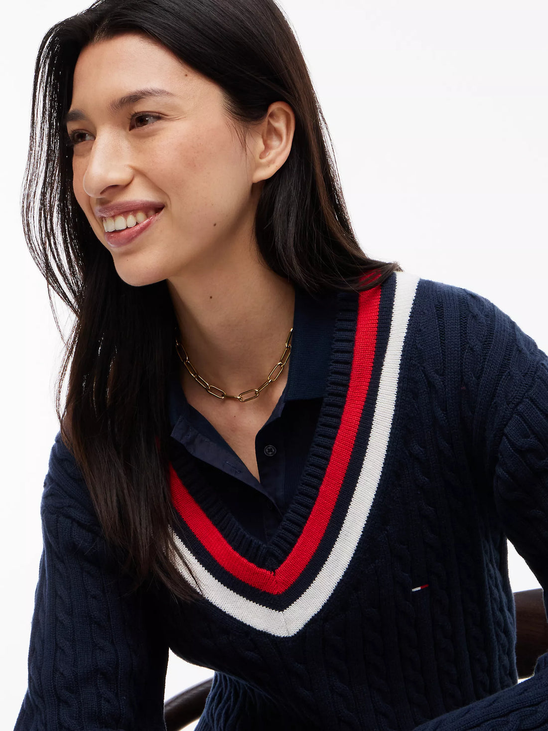 Tommy Hilfiger Jeans Cable Knit Cricket Sweater