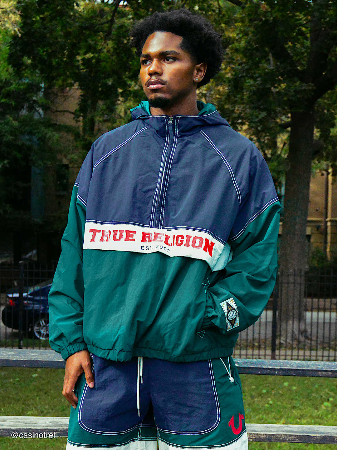 True Religion colorblock big t nylon anorak jacket