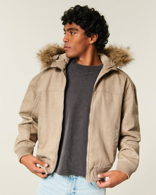 Hollister Hooded Faux Fur-Lined Jacket