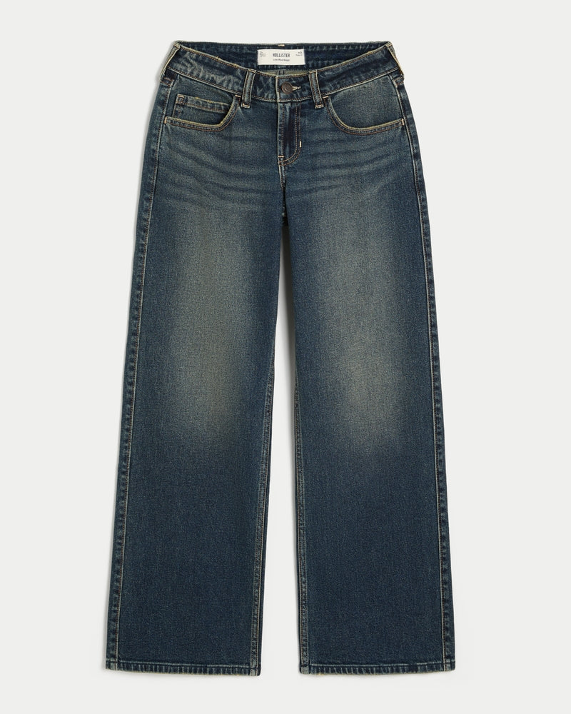 Hollister Low-Rise Medium Wash Baggy Jeans