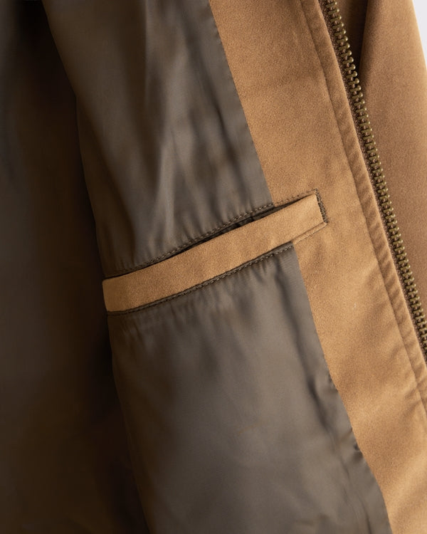 Abercrombie & Fitch Easy Vegan Suede Zip Trucker Jacket