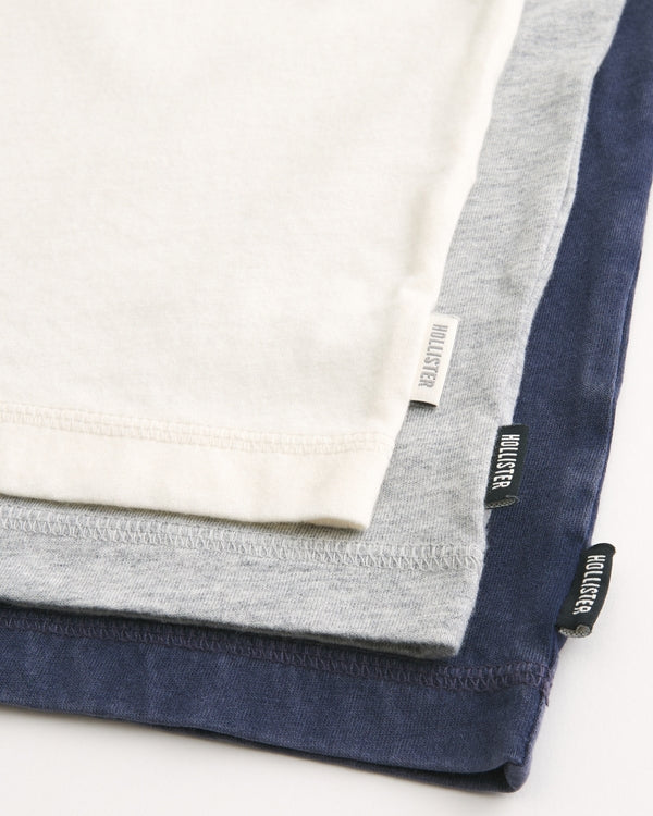 Hollister Long-Sleeve Layering Crew T-Shirt 3-Pack