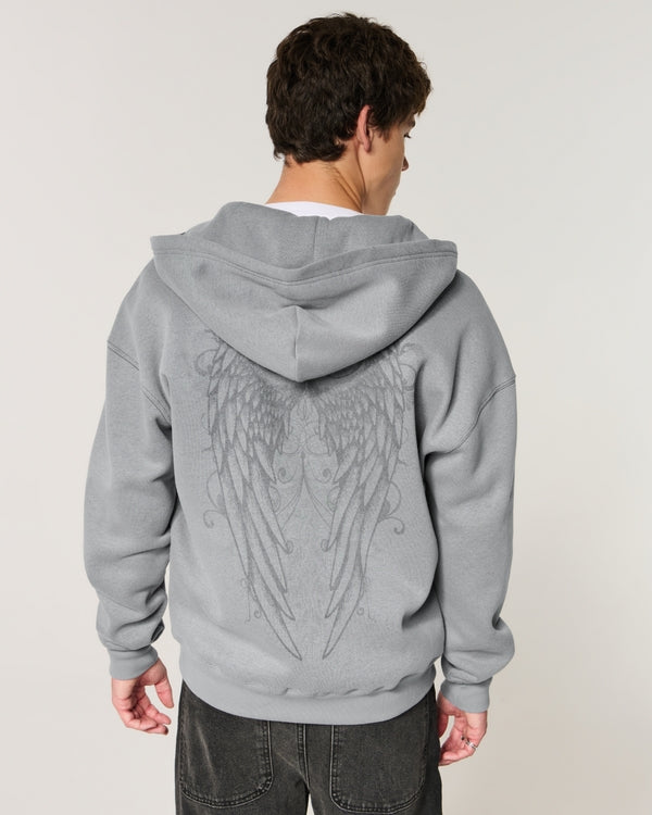 Hollister Boxy Zip-Up Hoodie