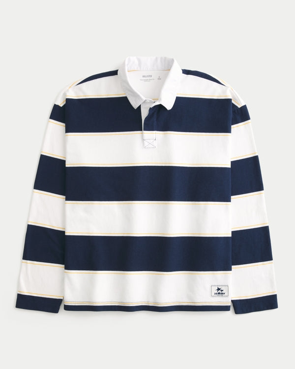 Hollister Boxy Heavyweight Long-Sleeve Rugby Polo