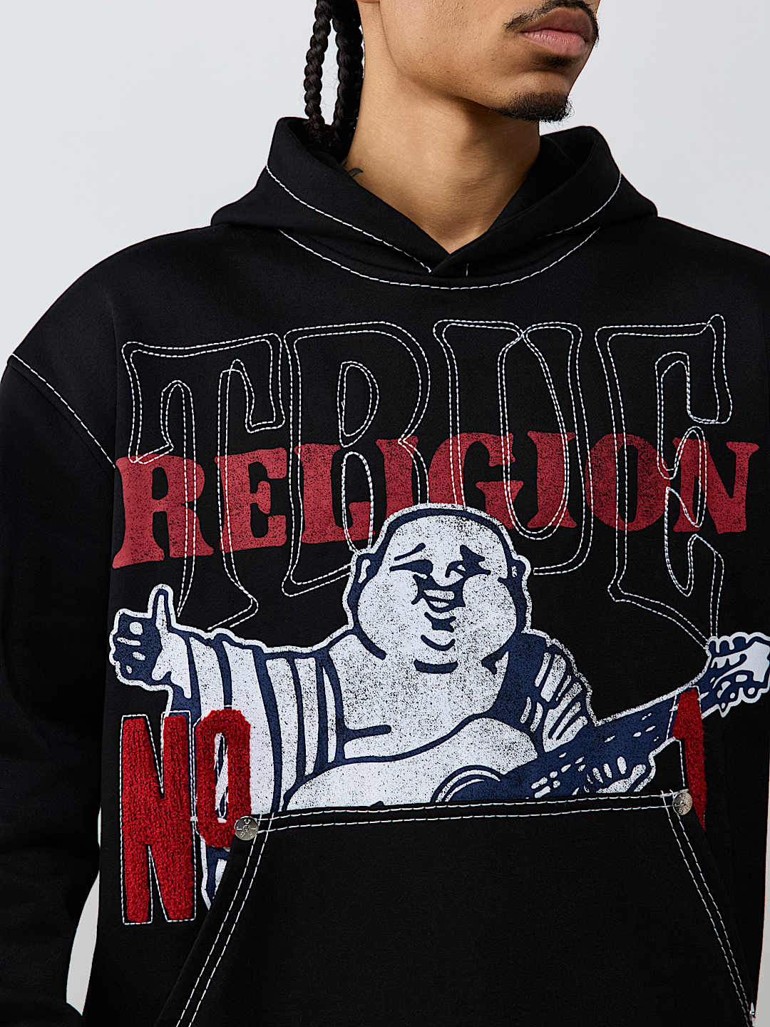 True Religion no. 1 logo big t hoodie