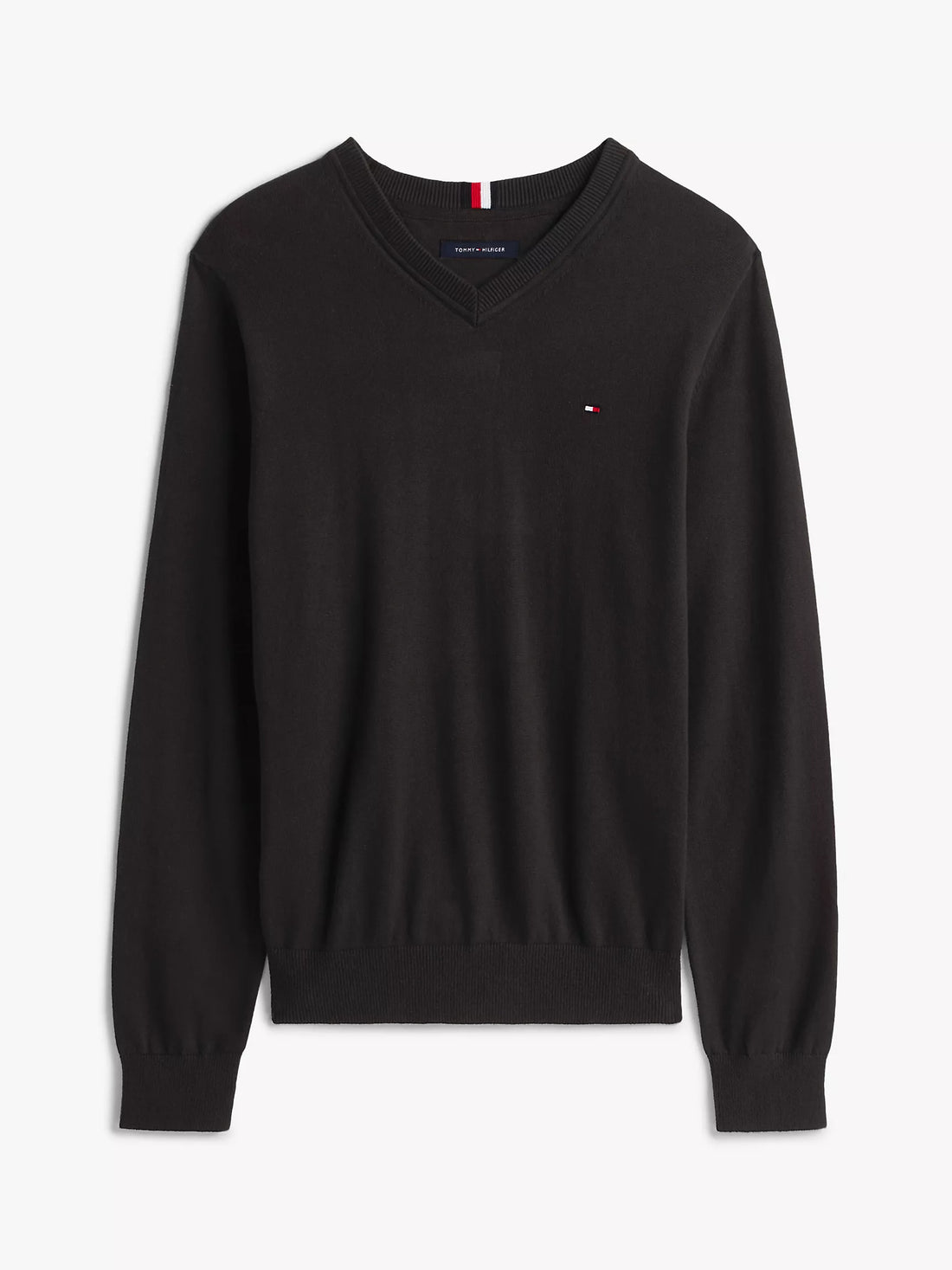 Tommy Hilfiger Solid Logo V-Neck Sweater
