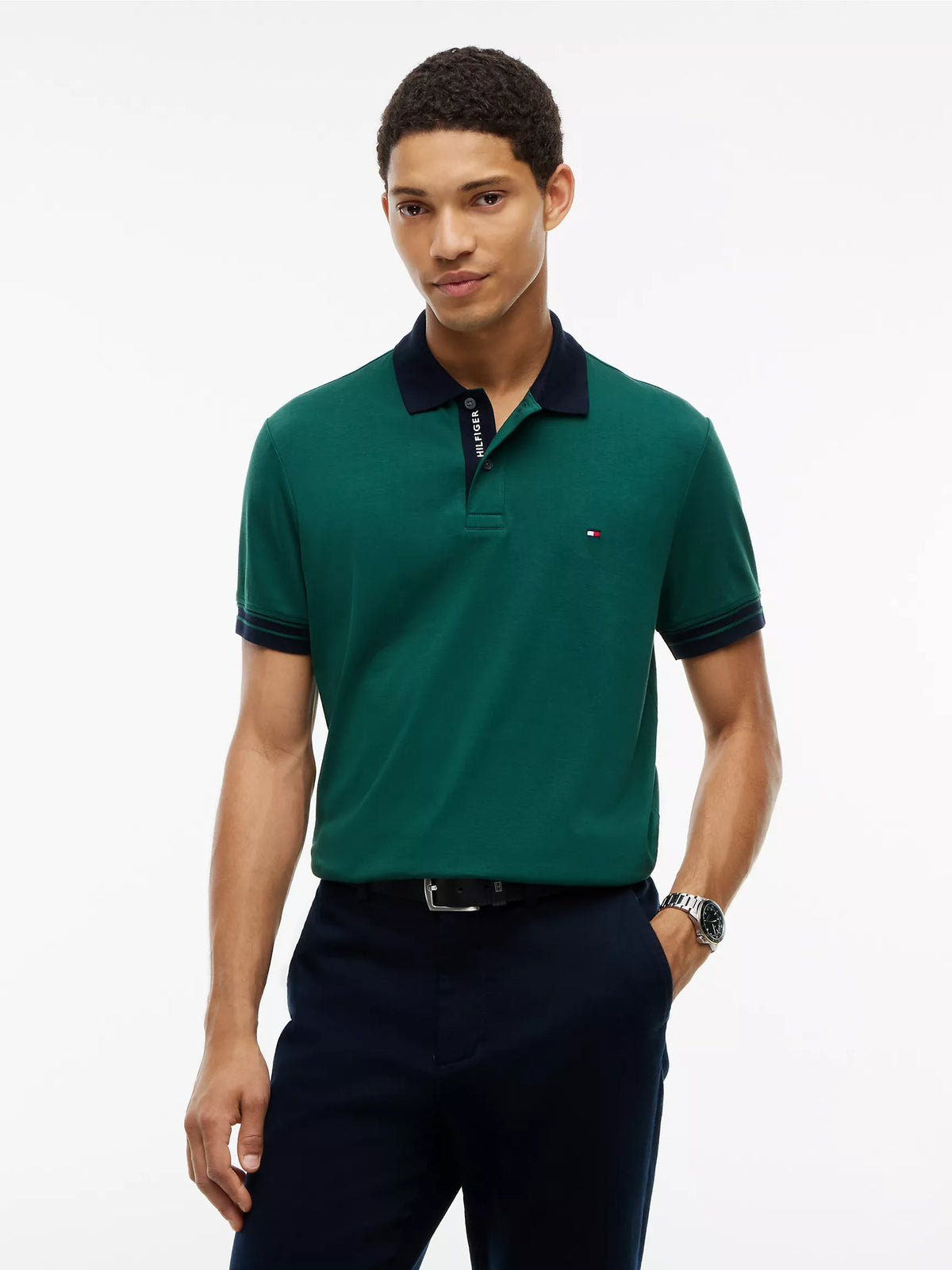 Tommy Hilfiger Regular Fit Tipped Smooth Cotton Polo