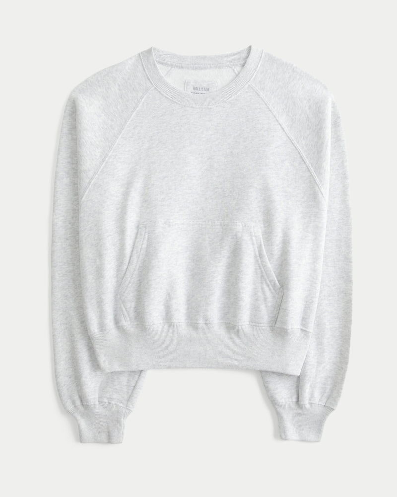 Hollister Cotton Collection Classic Raglan Crew Sweatshirt
