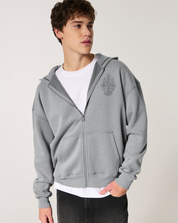 Hollister Boxy Zip-Up Hoodie