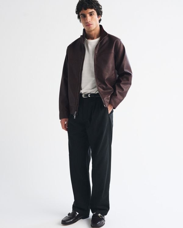 Abercrombie & Fitch Vegan Leather Zip Jacket