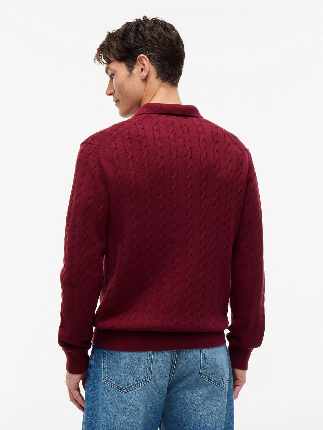 Tommy Hilfiger Long-Sleeve Cable Knit Sweater Polo