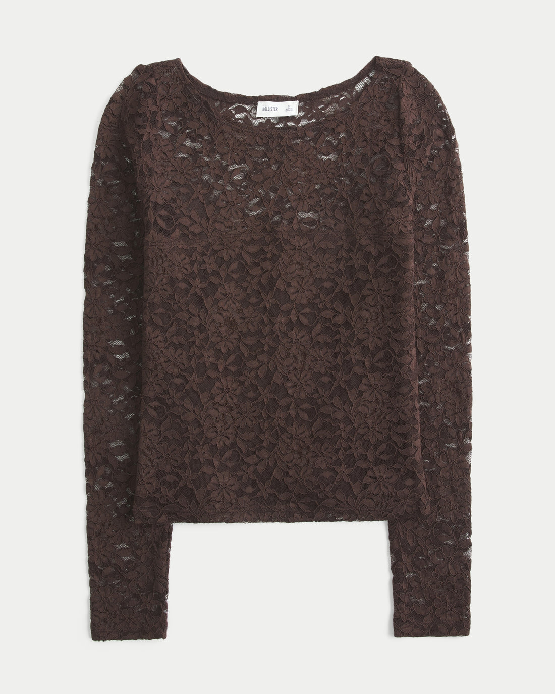 Hollister All-Over Lace Slash-Neck Top