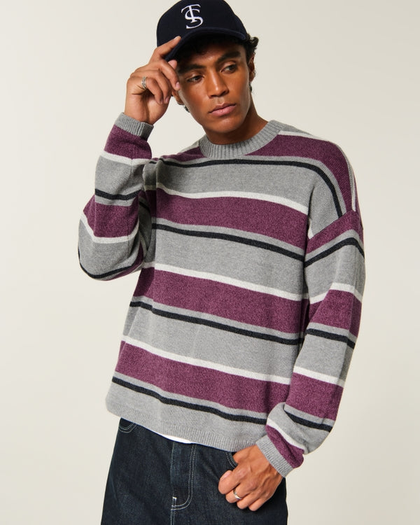 Hollister Boxy Striped Crew Sweater