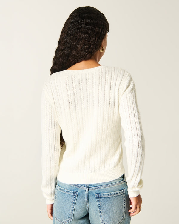 Hollister Textural Cable-Knit Cardigan
