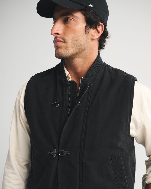 Abercrombie & Fitch 100% Cotton Fireman Clasp Workwear Vest
