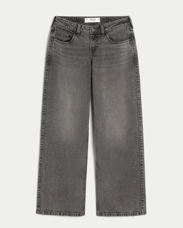 Hollister Low-Rise Medium Wash Baggy Jeans
