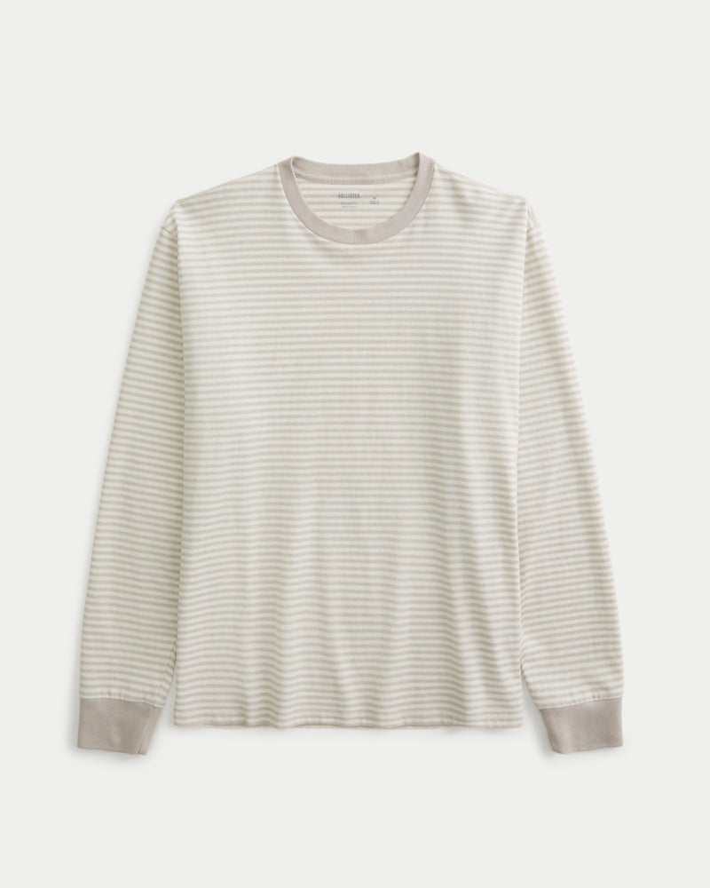 Hollister Relaxed Cotton Long-Sleeve Striped Tee