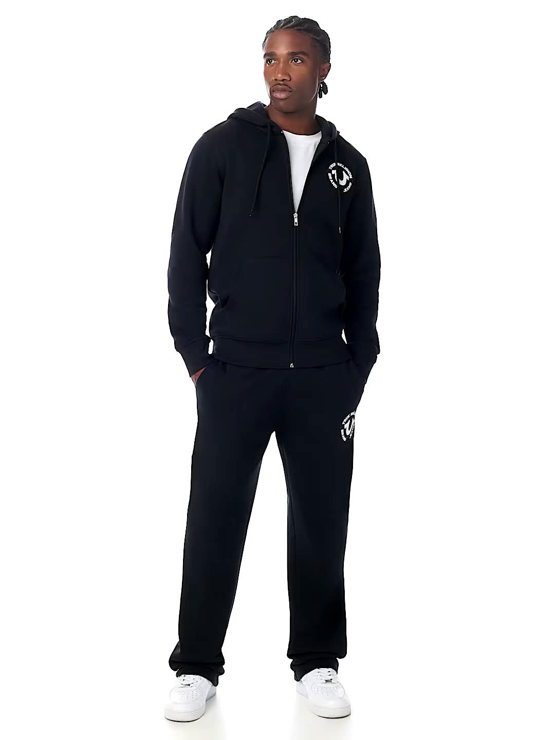 True Religion puff-print zip hoodie