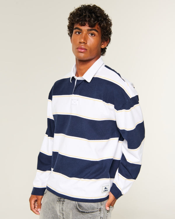 Hollister Boxy Heavyweight Long-Sleeve Rugby Polo