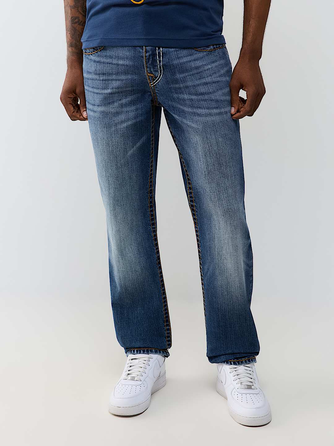 True Religion ricky super t flap straight jean 34