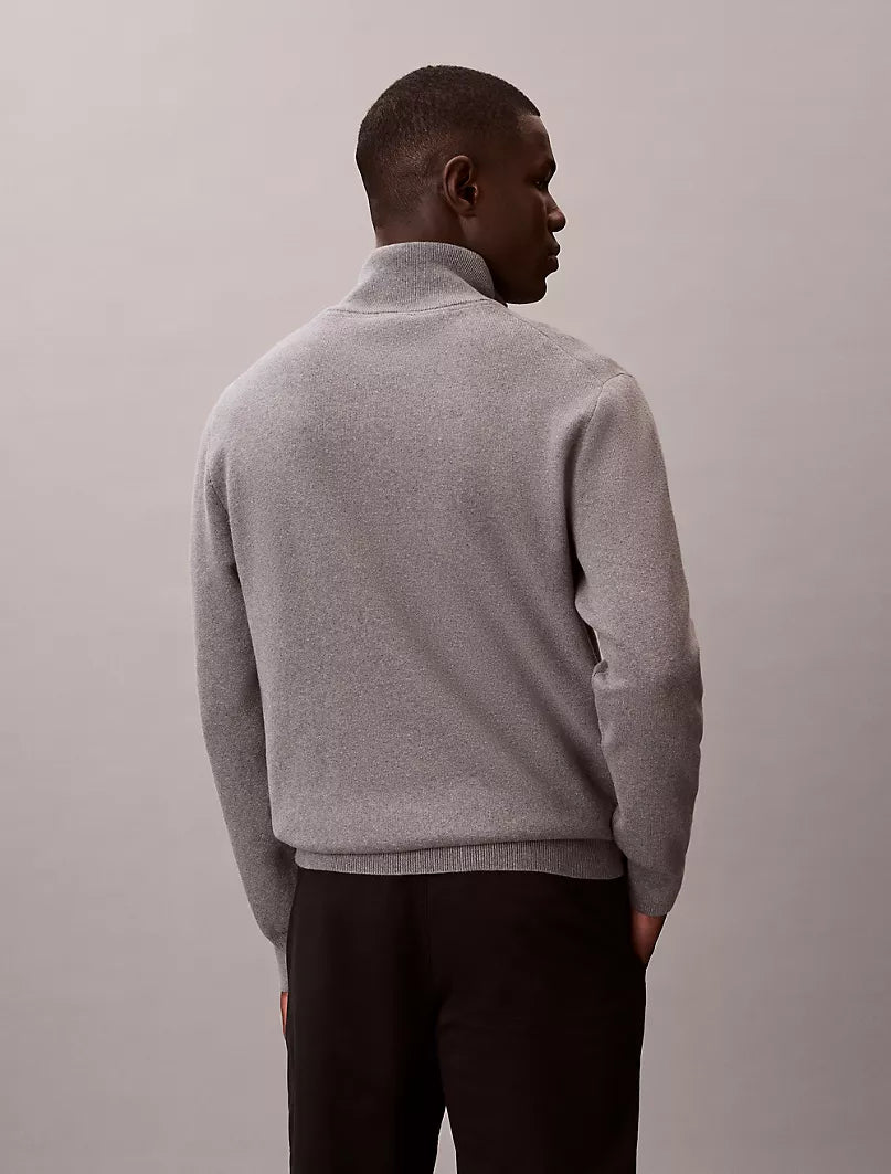 Calvin Klein Smooth Cotton Quarter Zip Sweater