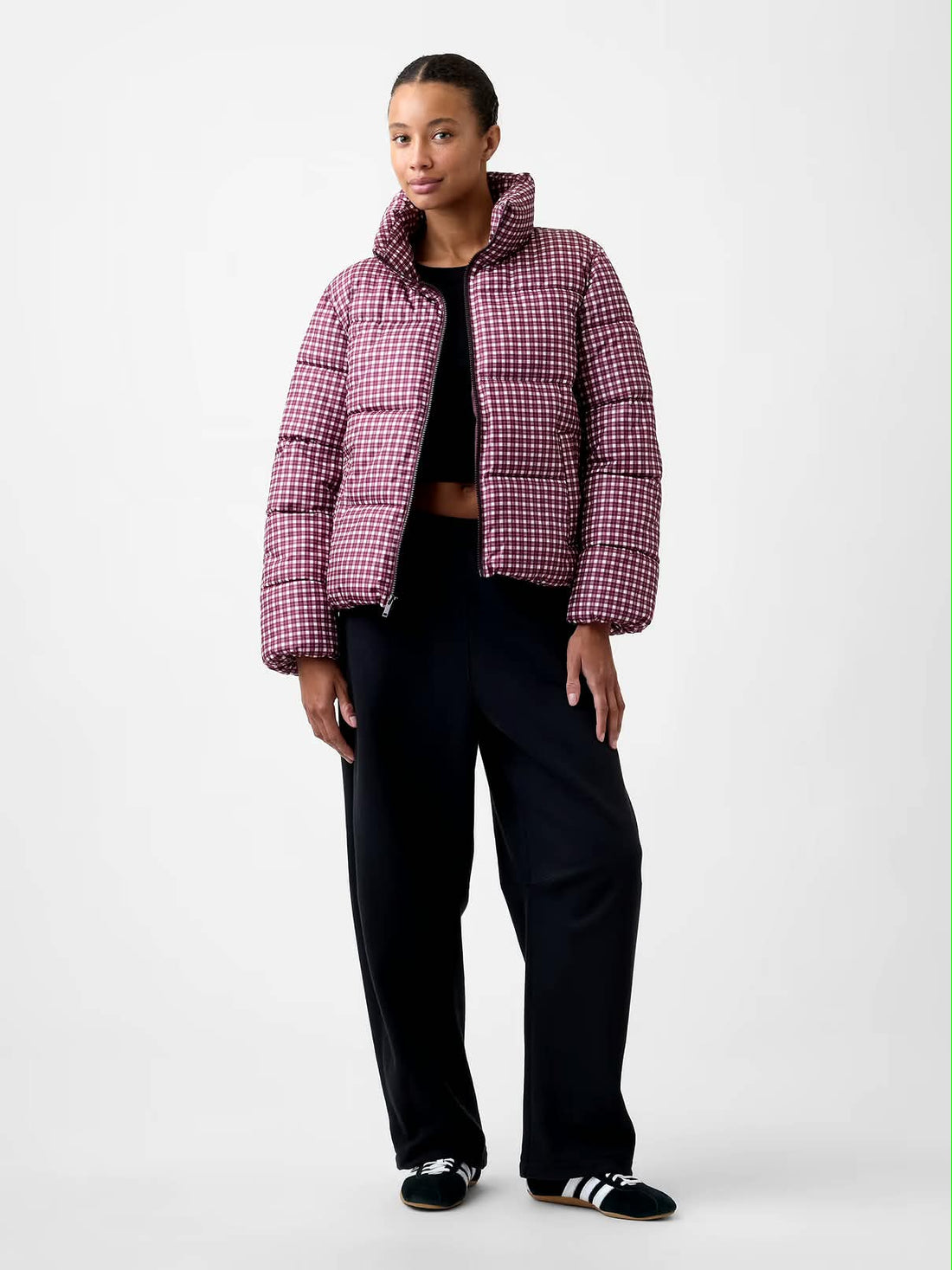 Gap Relaxed Plaid Puffer Jacket