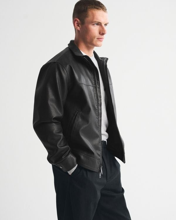 Abercrombie & Fitch Vegan Leather Zip Jacket