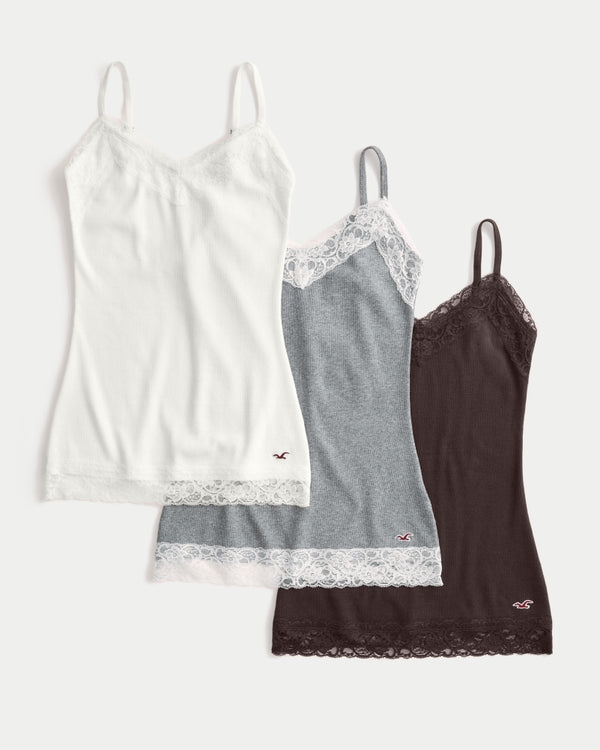Hollister Lace Trim Layering Cami 3-Pack