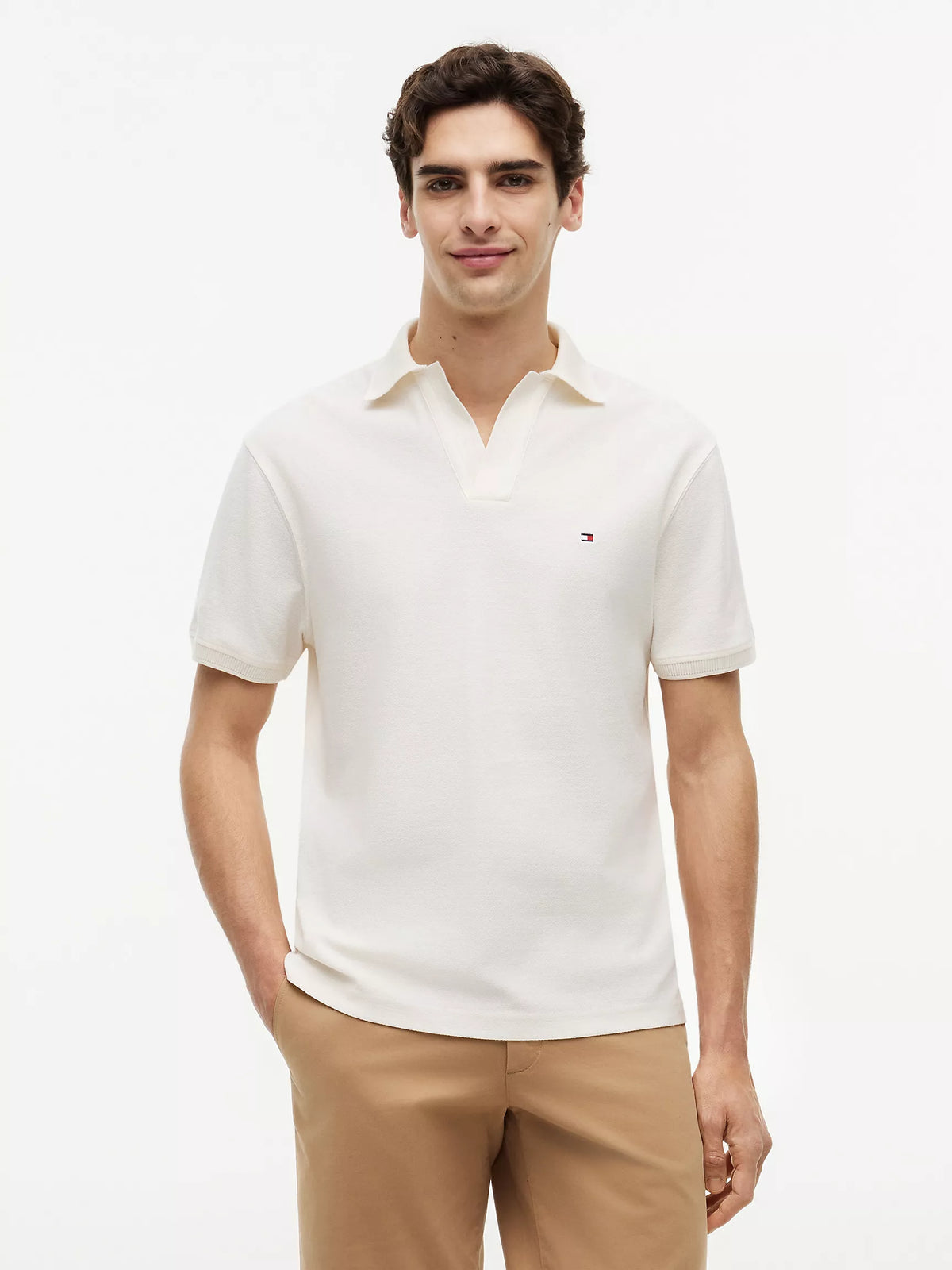 Tommy Hilfiger Classic Fit Open Placket Crepe Polo