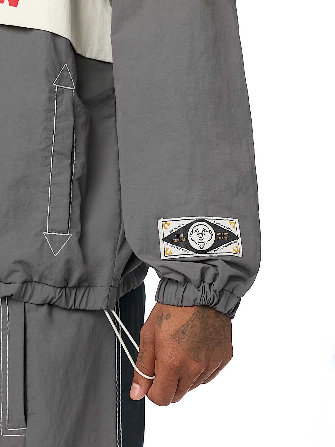 True Religion colorblock big t nylon anorak jacket